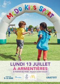 La tournée McDo Kids Sport s'arrête à Armentière le lundi 13 juillet !. Le lundi 13 juillet 2015 à Armentières. Nord.  09H30